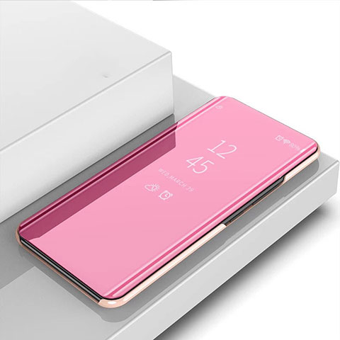 Coque Portefeuille Livre Cuir Miroir Housse Etui Clapet pour Xiaomi POCO C31 Or Rose