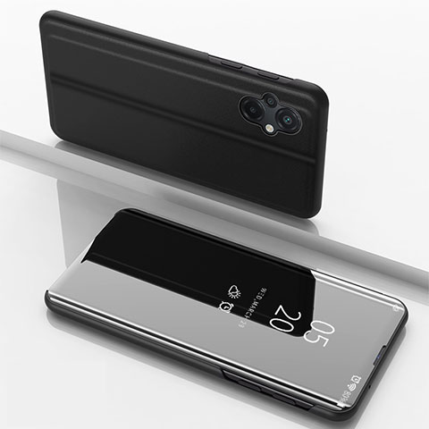 Coque Portefeuille Livre Cuir Miroir Housse Etui Clapet pour Xiaomi Poco M5 4G Noir