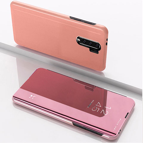 Coque Portefeuille Livre Cuir Miroir Housse Etui Clapet QH1 pour Xiaomi Poco M2 Or Rose