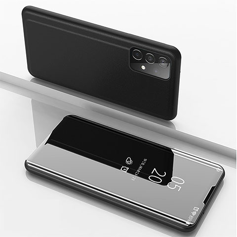 Coque Portefeuille Livre Cuir Miroir Housse Etui Clapet ZL1 pour Samsung Galaxy A52s 5G Noir