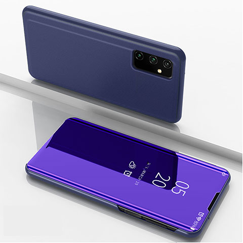 Coque Portefeuille Livre Cuir Miroir Housse Etui Clapet ZL1 pour Samsung Galaxy A82 5G Violet