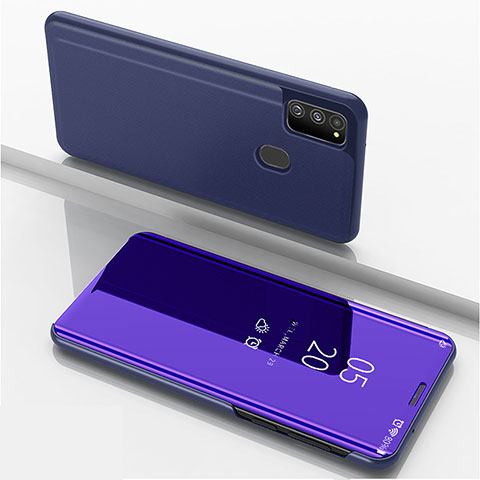 Coque Portefeuille Livre Cuir Miroir Housse Etui Clapet ZL1 pour Samsung Galaxy M30s Violet