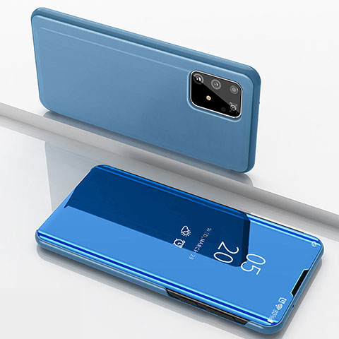 Coque Portefeuille Livre Cuir Miroir Housse Etui Clapet ZL1 pour Samsung Galaxy S10 Lite Bleu