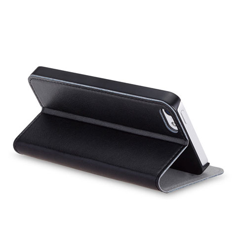 Coque Portefeuille Livre Cuir pour Apple iPhone 5 Noir