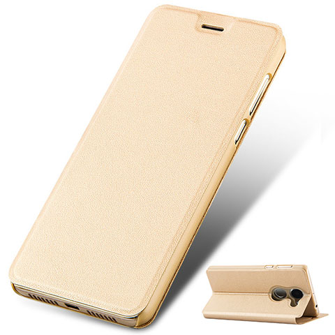 Coque Portefeuille Livre Cuir pour Huawei Enjoy 7 Plus Or