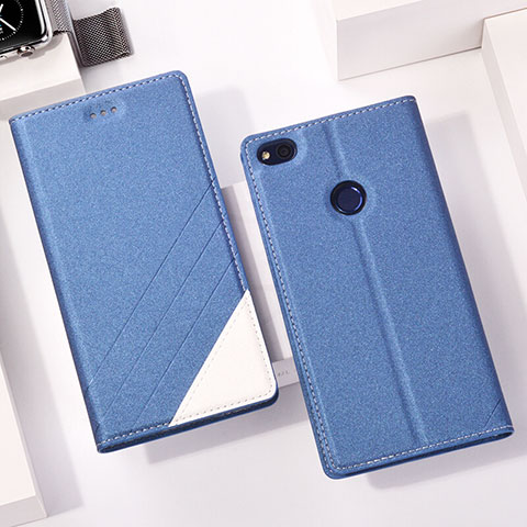 Coque Portefeuille Livre Cuir pour Huawei Honor 8 Lite Bleu