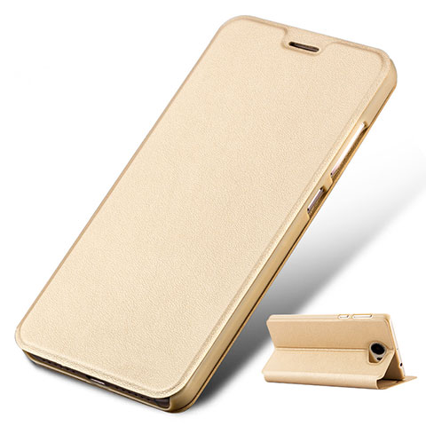 Coque Portefeuille Livre Cuir pour Huawei Honor Play 5 Or