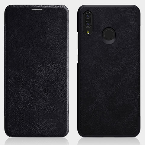 Coque Portefeuille Livre Cuir pour Huawei P Smart+ Plus Noir