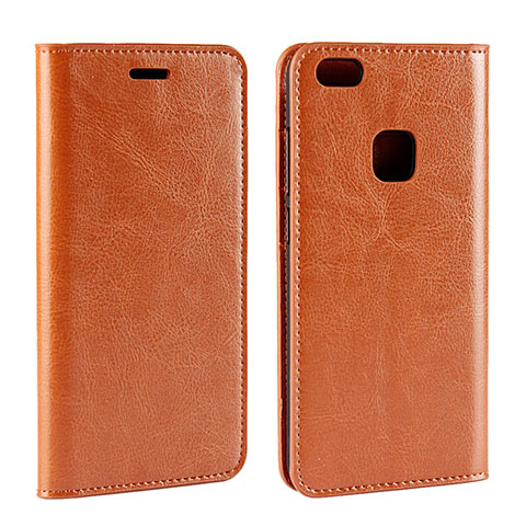 Coque Portefeuille Livre Cuir pour Huawei P10 Lite Orange