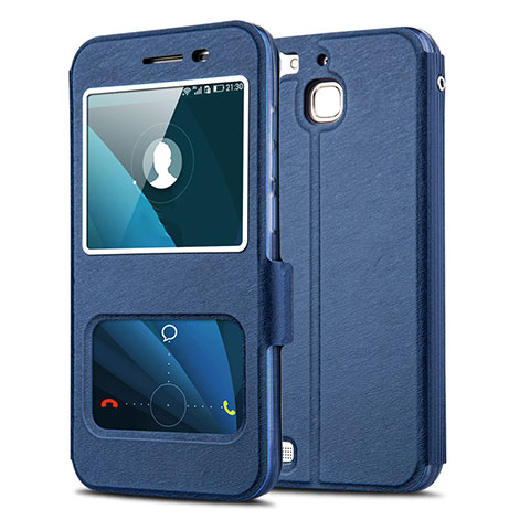 Coque Portefeuille Livre Cuir pour Huawei P8 Lite Smart Bleu