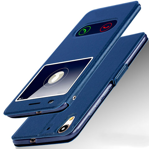 Coque Portefeuille Livre Cuir pour Huawei Y6 II 5 5 Bleu