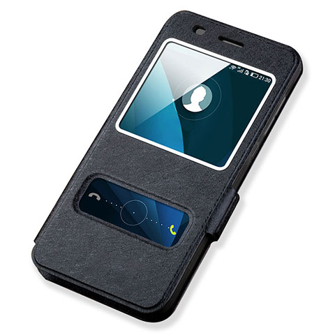 Coque Portefeuille Livre Cuir pour Huawei Y6 Noir