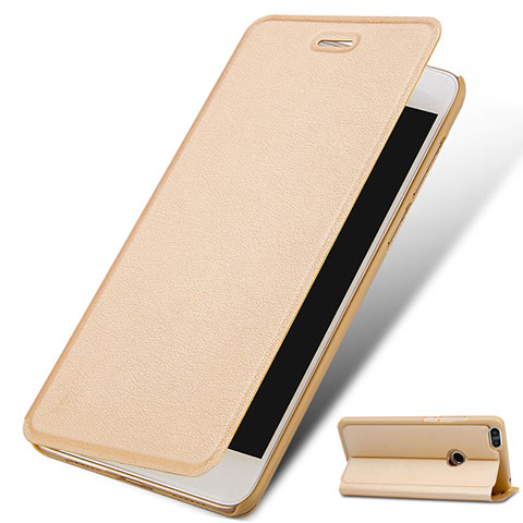 Coque Portefeuille Livre Cuir pour Huawei Y6 Pro (2017) Or