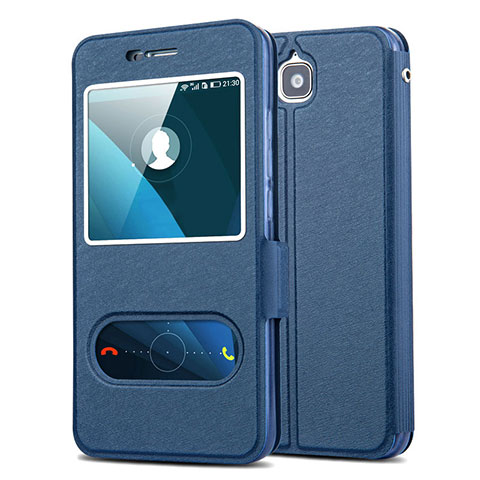 Coque Portefeuille Livre Cuir pour Huawei Y6 Pro Bleu