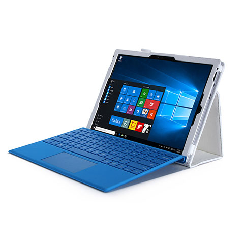 Coque Portefeuille Livre Cuir pour Microsoft Surface Pro 3 Blanc