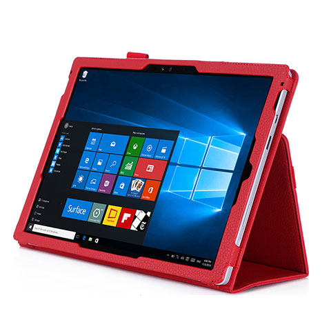 Coque Portefeuille Livre Cuir pour Microsoft Surface Pro 3 Rouge