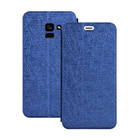 Coque Portefeuille Livre Cuir pour Samsung Galaxy A5 (2018) A530F Bleu