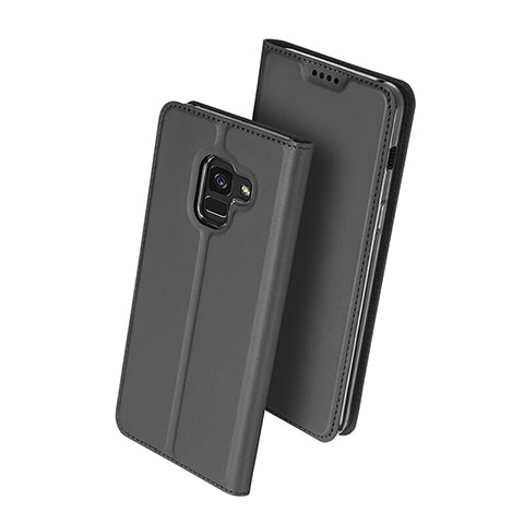 Coque Portefeuille Livre Cuir pour Samsung Galaxy A8 (2018) A530F Noir