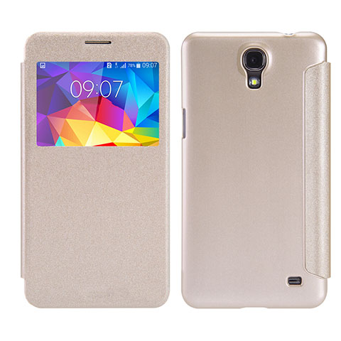 Coque Portefeuille Livre Cuir pour Samsung Galaxy Mega 2 G7508Q Or