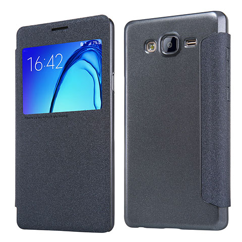 Coque Portefeuille Livre Cuir pour Samsung Galaxy On5 G550FY Noir