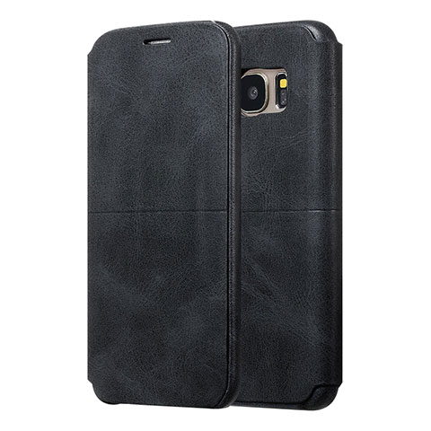 Coque Portefeuille Livre Cuir pour Samsung Galaxy S7 Edge G935F Noir