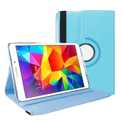 Coque Portefeuille Livre Cuir pour Samsung Galaxy Tab 4 7.0 SM-T230 T231 T235 Bleu Ciel