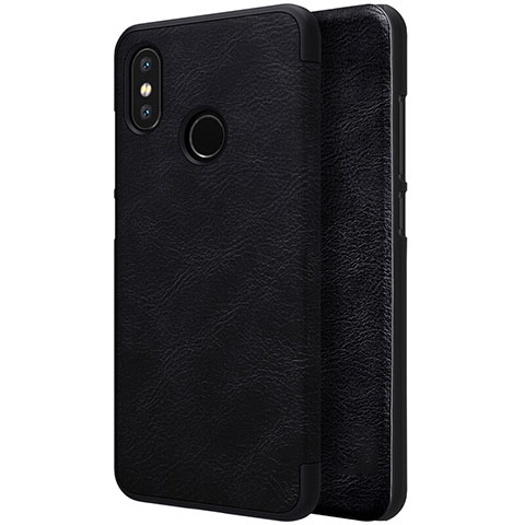 Coque Portefeuille Livre Cuir pour Xiaomi Mi 8 Noir