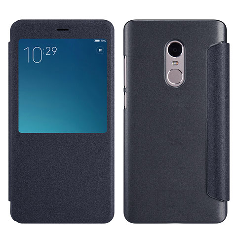 Coque Portefeuille Livre Cuir pour Xiaomi Redmi Note 4X High Edition Noir