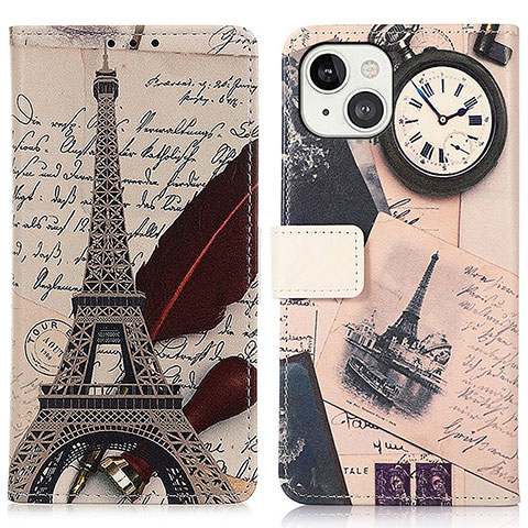 Coque Portefeuille Motif Fantaisie Livre Cuir Etui Clapet A07 pour Apple iPhone 13 Gris