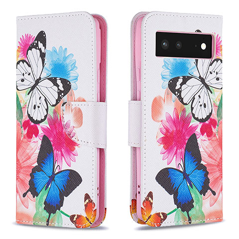 Coque Portefeuille Motif Fantaisie Livre Cuir Etui Clapet B01F pour Google Pixel 6 5G Colorful