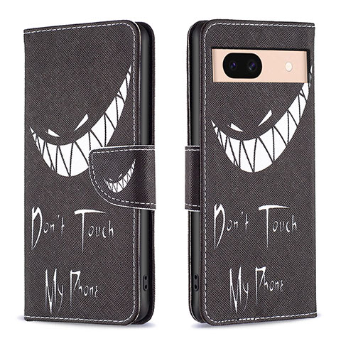 Coque Portefeuille Motif Fantaisie Livre Cuir Etui Clapet B01F pour Google Pixel 8a 5G Noir