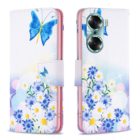 Coque Portefeuille Motif Fantaisie Livre Cuir Etui Clapet B01F pour Huawei Honor 60 Pro 5G Bleu