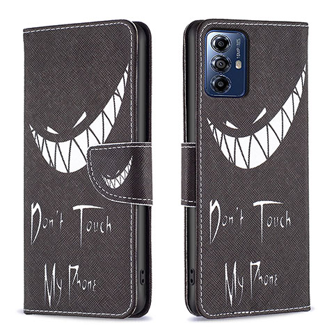 Coque Portefeuille Motif Fantaisie Livre Cuir Etui Clapet B01F pour Motorola Moto G Play (2023) Noir