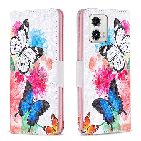 Coque Portefeuille Motif Fantaisie Livre Cuir Etui Clapet B01F pour Motorola Moto G73 5G Colorful