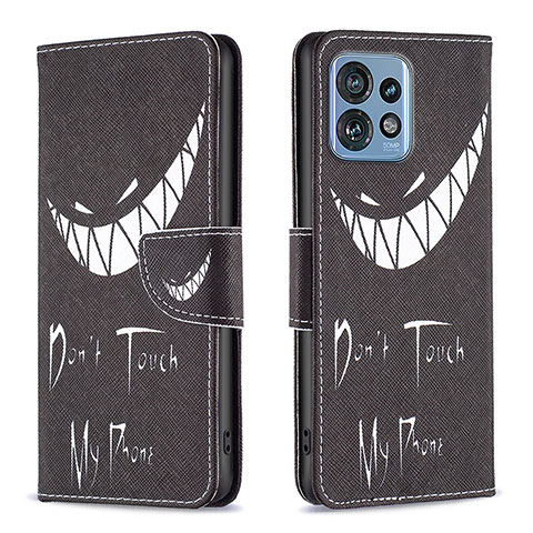 Coque Portefeuille Motif Fantaisie Livre Cuir Etui Clapet B01F pour Motorola Moto X40 5G Noir