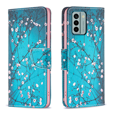 Coque Portefeuille Motif Fantaisie Livre Cuir Etui Clapet B01F pour Nokia G22 Cyan