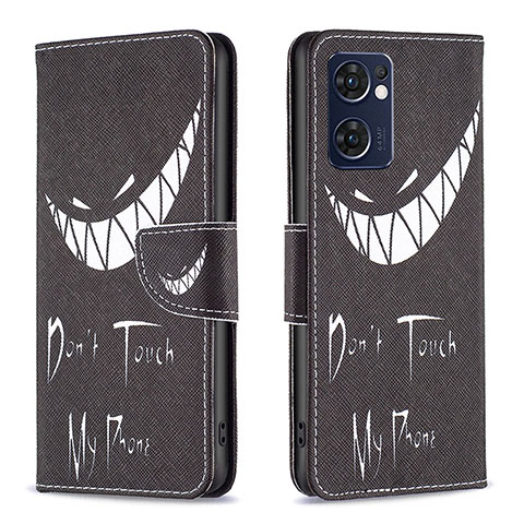 Coque Portefeuille Motif Fantaisie Livre Cuir Etui Clapet B01F pour OnePlus Nord CE 2 5G Noir