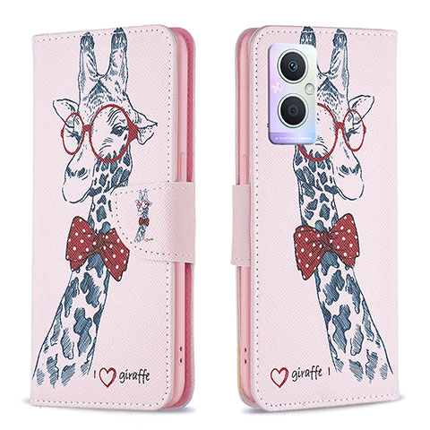 Coque Portefeuille Motif Fantaisie Livre Cuir Etui Clapet B01F pour OnePlus Nord N20 5G Rose