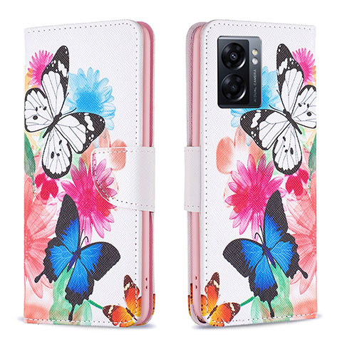 Coque Portefeuille Motif Fantaisie Livre Cuir Etui Clapet B01F pour Oppo A57 5G Colorful