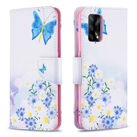 Coque Portefeuille Motif Fantaisie Livre Cuir Etui Clapet B01F pour Oppo A74 4G Bleu