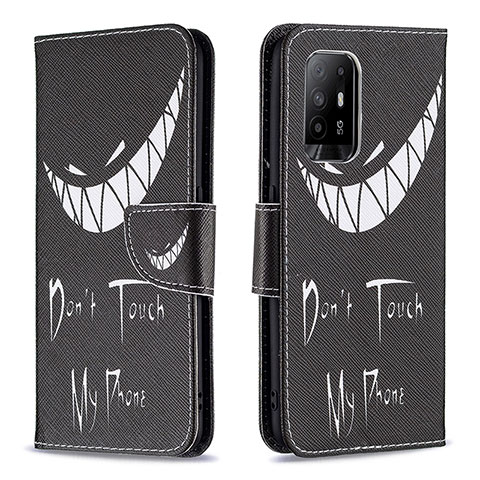 Coque Portefeuille Motif Fantaisie Livre Cuir Etui Clapet B01F pour Oppo A94 5G Noir