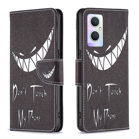 Coque Portefeuille Motif Fantaisie Livre Cuir Etui Clapet B01F pour Oppo A96 5G Noir