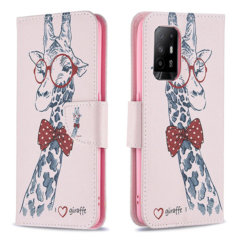 Coque Portefeuille Motif Fantaisie Livre Cuir Etui Clapet B01F pour Oppo F19 Pro+ Plus 5G Rose