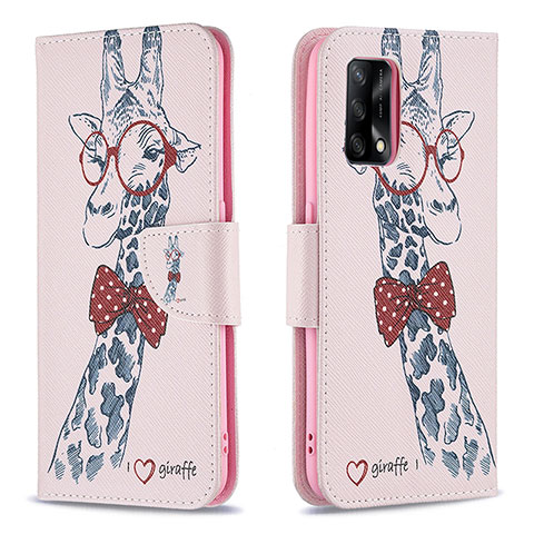 Coque Portefeuille Motif Fantaisie Livre Cuir Etui Clapet B01F pour Oppo F19s Rose