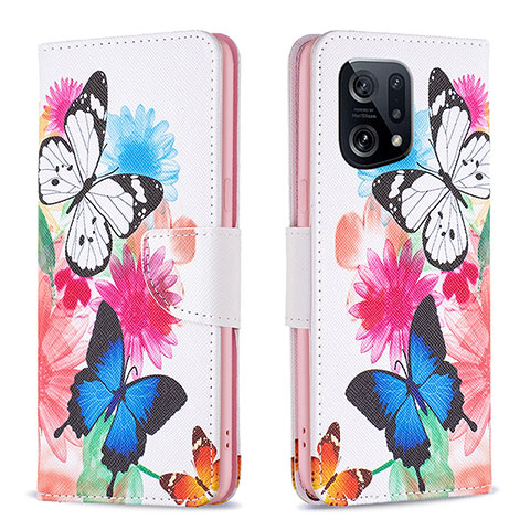 Coque Portefeuille Motif Fantaisie Livre Cuir Etui Clapet B01F pour Oppo Find X5 5G Colorful