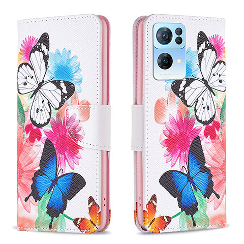 Coque Portefeuille Motif Fantaisie Livre Cuir Etui Clapet B01F pour Oppo Reno7 Pro 5G Colorful