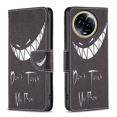 Coque Portefeuille Motif Fantaisie Livre Cuir Etui Clapet B01F pour Realme 11 5G Noir