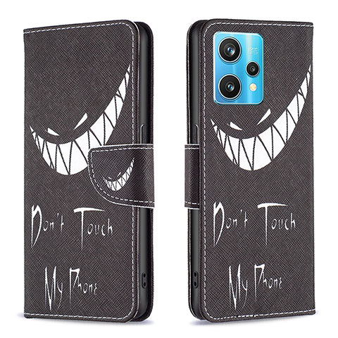 Coque Portefeuille Motif Fantaisie Livre Cuir Etui Clapet B01F pour Realme 9 4G Noir