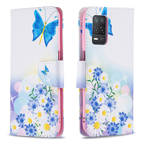 Coque Portefeuille Motif Fantaisie Livre Cuir Etui Clapet B01F pour Realme 9 5G India Bleu