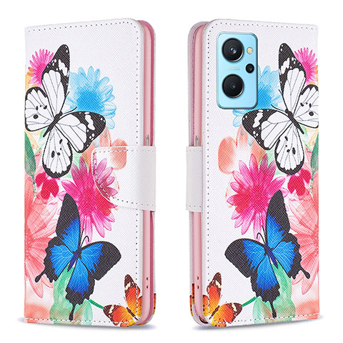 Coque Portefeuille Motif Fantaisie Livre Cuir Etui Clapet B01F pour Realme 9i 4G Colorful